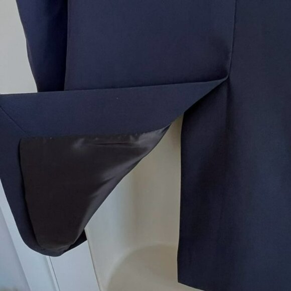 NWOT J CREW SIZE 2 NAVY FRENCH GIRL COLLARLESS DOUBLE BREASTED BLAZER - Picture 10 of 11